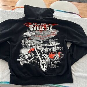 Route 66 Black motorcycle Hoodie